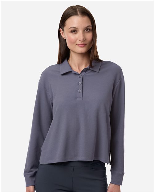 Women's Beyond Long Sleeve Loose Polo Image 1