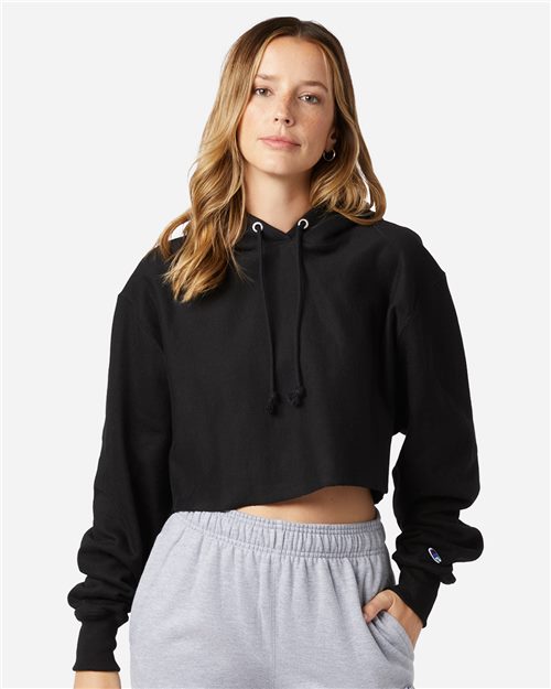 Women's Reverse Weave® Hooded Cropped Sweatshirt Image 1