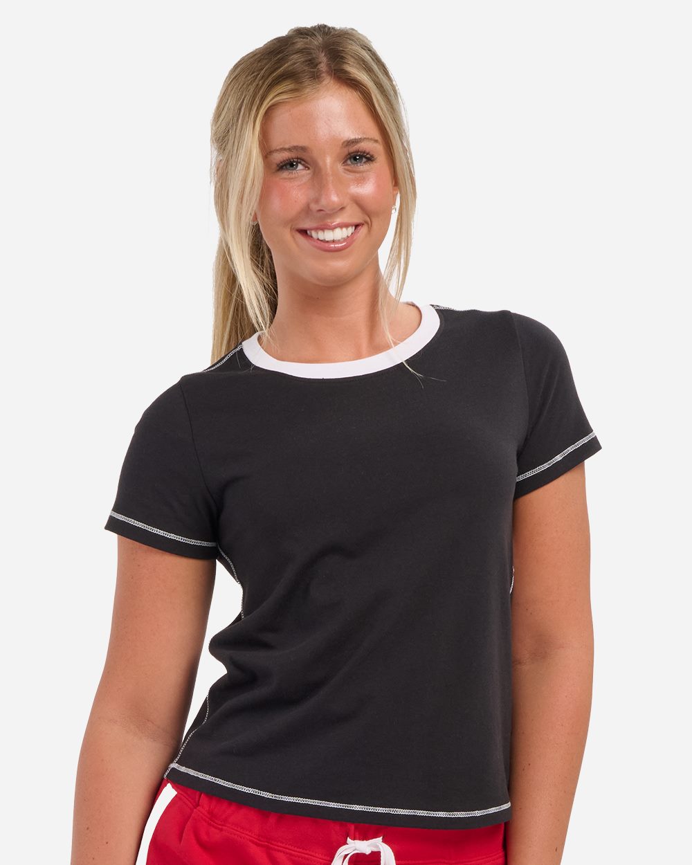 Women's Contrast Stitch Baby Tee