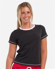 Women's Contrast Stitch Baby Tee Image 1
