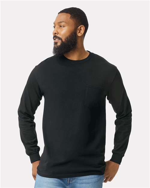 Unisex Ultra Cotton® Long Sleeve Pocket T-Shirt Image 2