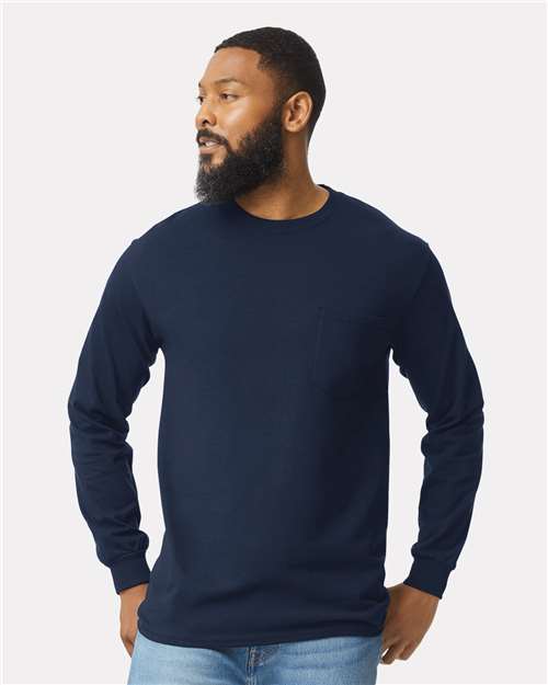 Unisex Ultra Cotton® Long Sleeve Pocket T-Shirt Image 3