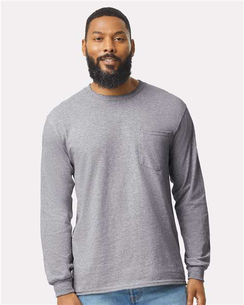 Unisex Ultra Cotton® Long Sleeve Pocket T-Shirt Image 6