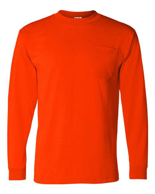 Unisex USA-Made 50/50 Long Sleeve Pocket T-Shirt Image 3