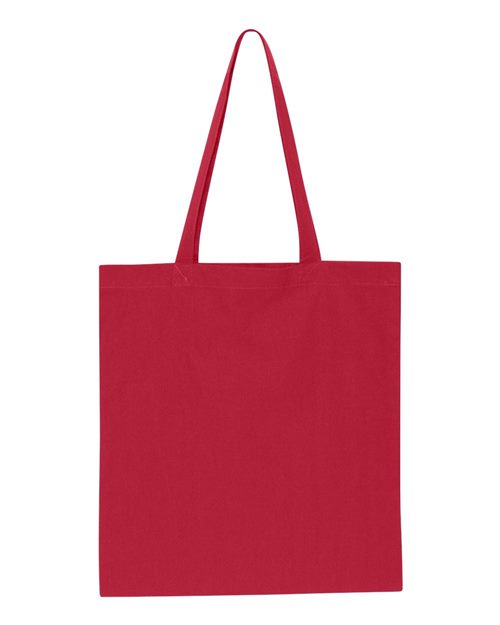 Red tote bag on a white background