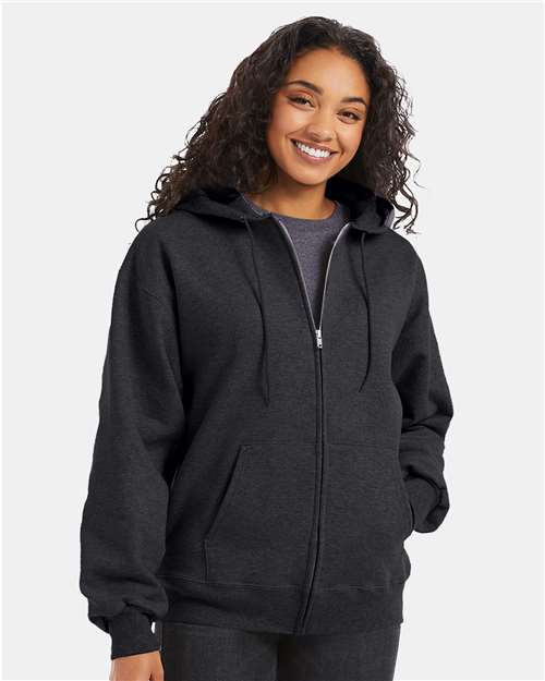 Unisex Ultimate Cotton® Full-Zip Hooded Sweatshirt Image 4
