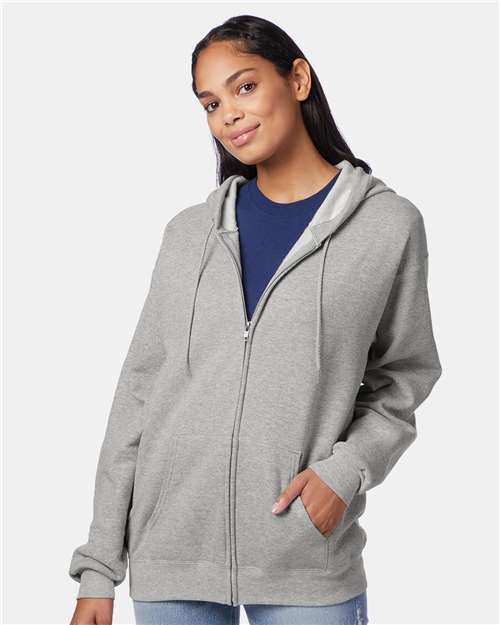 Unisex EcoSmart® Full-Zip Hooded Sweatshirt Image 7