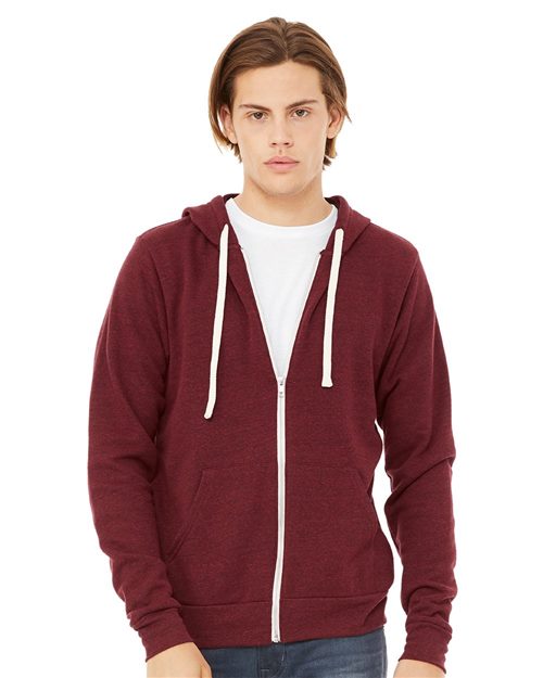 Unisex Triblend Sponge Fleece Full-Zip Hoodie Sweatshirt Image 1