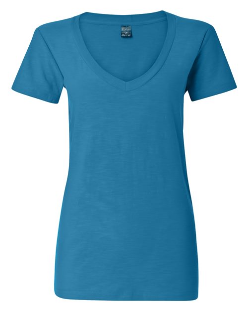 Women's V-Neck Slub T-Shirt Image 1