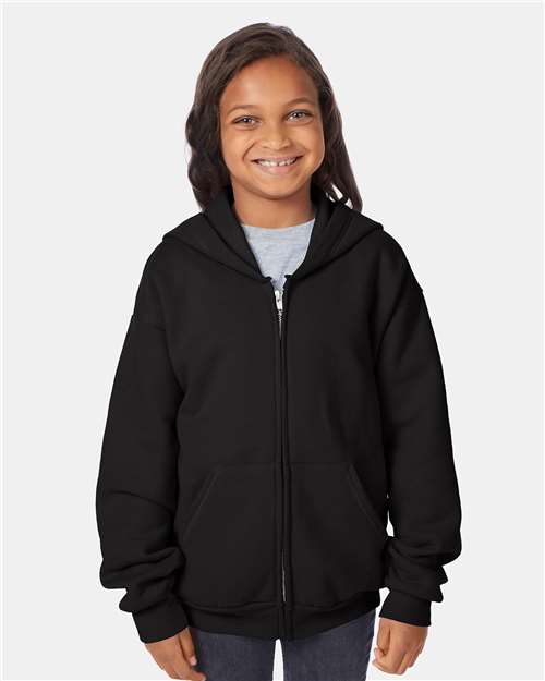 Youth EcoSmart® Full-Zip Hooded Sweatshirt Image 2
