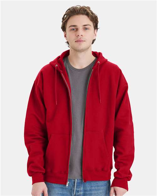 Unisex Ultimate Cotton® Full-Zip Hooded Sweatshirt Image 7