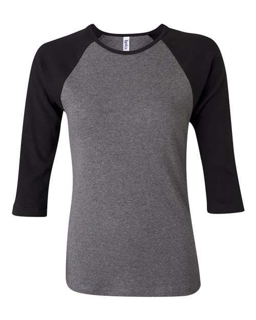 Women’s 1X1 Baby Rib Raglan Three-Quarter Sleeve Tee Image 2