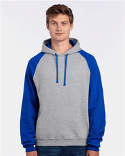 Unisex Nublend® Colorblocked Raglan Hooded Sweatshirt Image 1