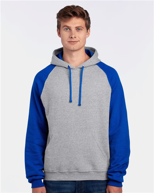 Unisex Nublend® Colorblocked Raglan Hooded Sweatshirt