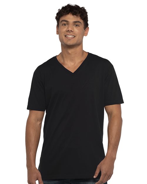 Unisex Cotton V-Neck T-Shirt Image 1