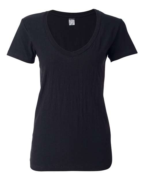 Women's V-Neck Slub T-Shirt Image 2