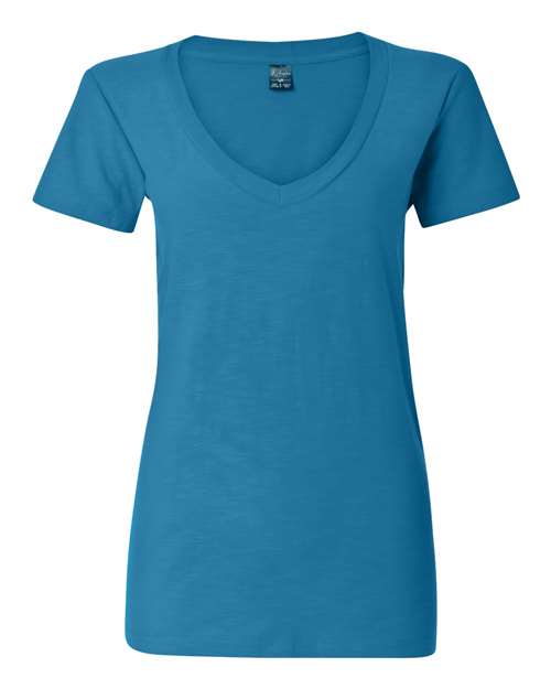 Women's V-Neck Slub T-Shirt Image 4