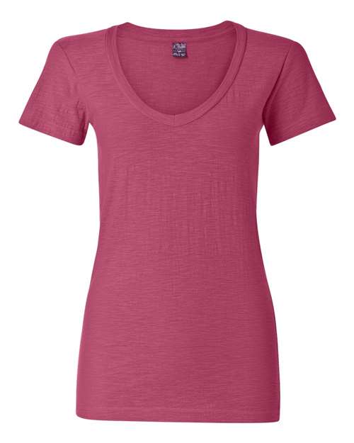 Women's V-Neck Slub T-Shirt Image 6