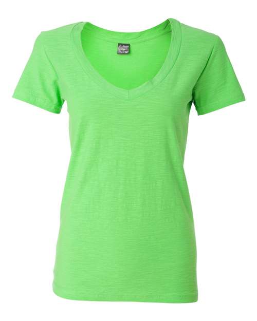 Women's V-Neck Slub T-Shirt Image 3