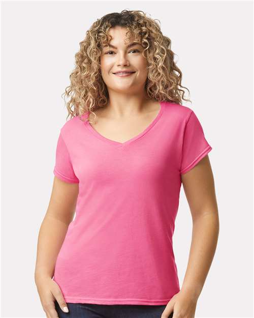 Women's Softstyle® V-Neck T-Shirt Image 2