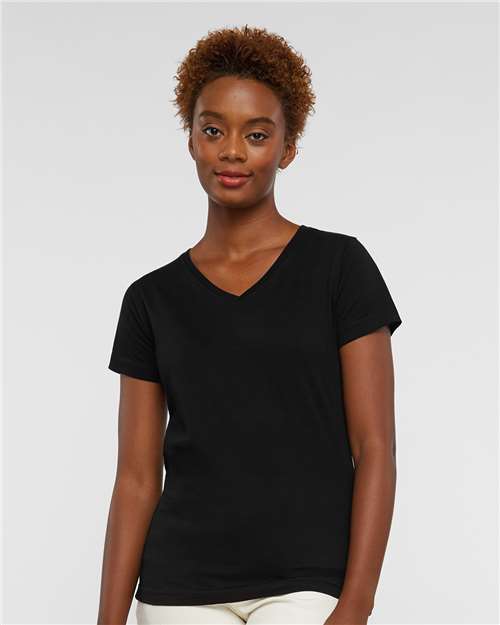 Women's Fine Jersey V-Neck Tee Image 3