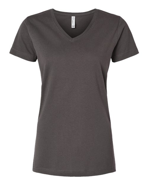 Women's Fine Jersey V-Neck Tee Image 5