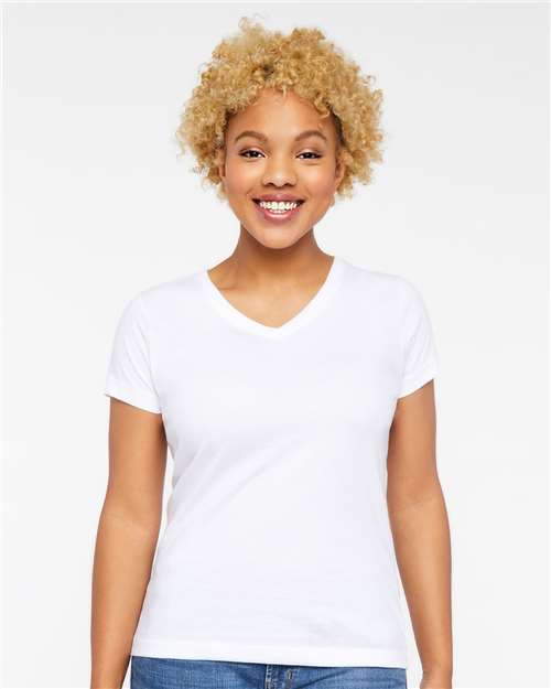 Women's Fine Jersey V-Neck Tee Image 18