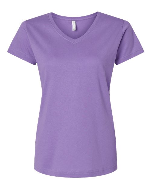 Women's Fine Jersey V-Neck Tee Image 10