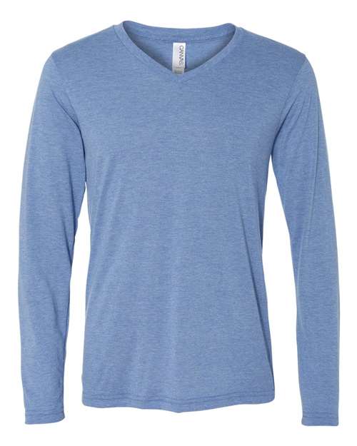Unisex Long Sleeve V-Neck Tee Image 3