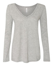 Women's Flowy Long Sleeve V-Neck Tee Image 1