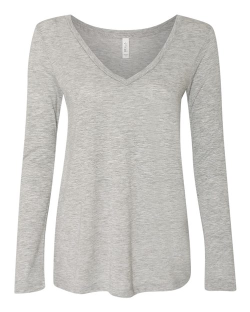 Women's Flowy Long Sleeve V-Neck Tee Image 1