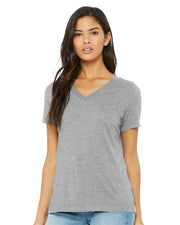 Women's Relaxed Heather CVC V-Neck Tee Image 1