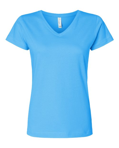 Women's Fine Jersey V-Neck Tee Image 2