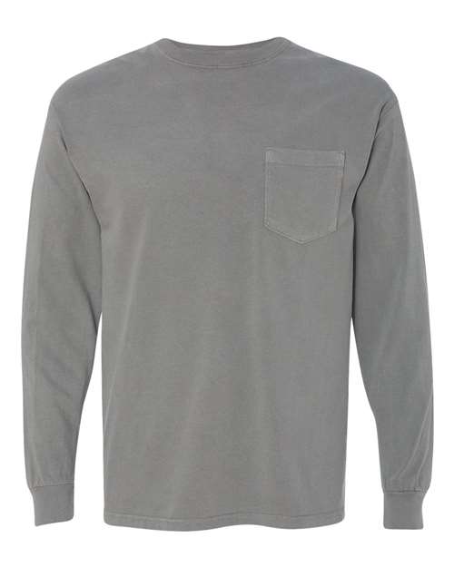 Unisex Garment-Dyed Heavyweight Long Sleeve Pocket T-Shirt Image 15
