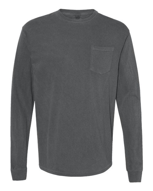 Unisex Garment-Dyed Heavyweight Long Sleeve Pocket T-Shirt Image 23