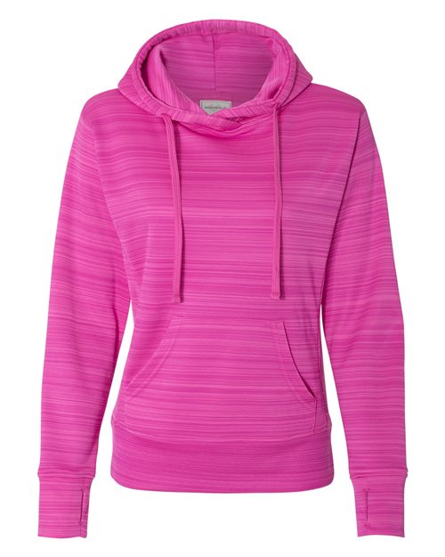 Women's Odyssey Striped Performance Fleece Lapover Hooded Sweatshirt