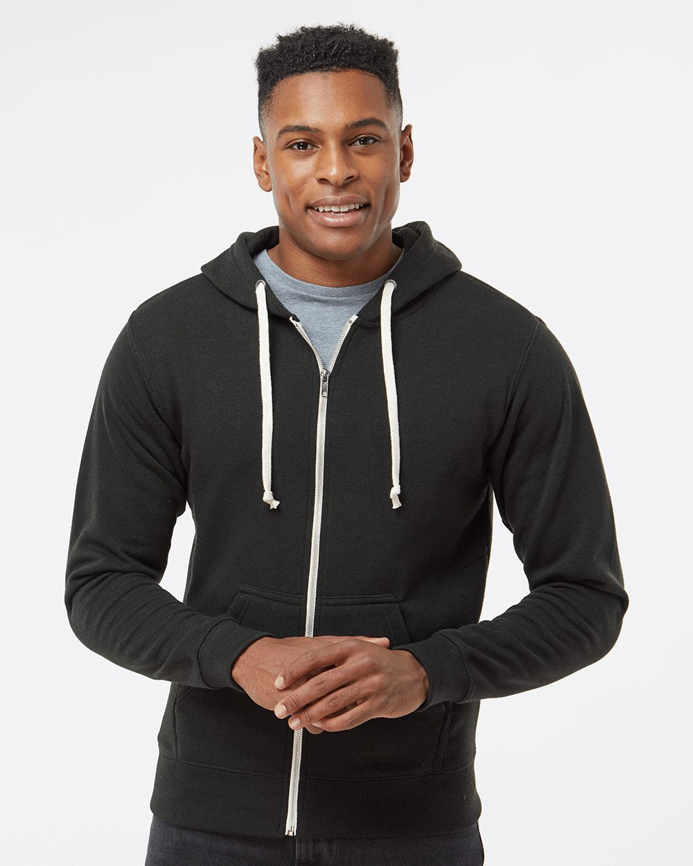 Men's Triblend Full-Zip Hooded Sweatshirt