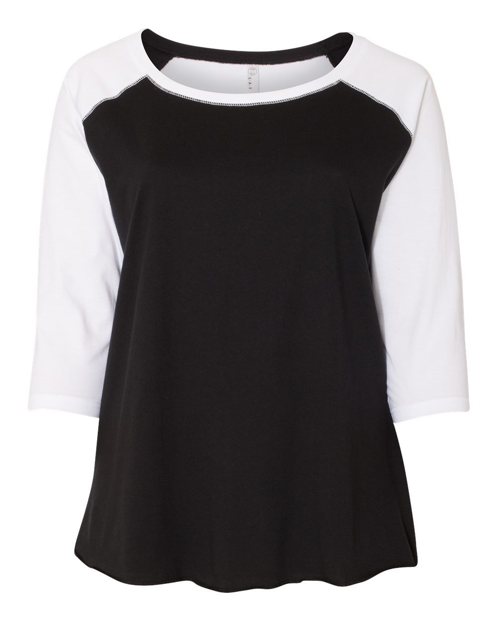 Women's Curvy Collection Baseball Three-Quarter Sleeve Tee