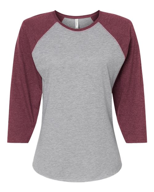 Women's Baseball Fine Jersey Three-Quarter Sleeve Tee Image 3