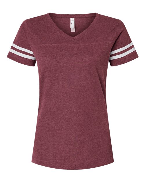 Women's Football V-Neck Fine Jersey Tee Image 3