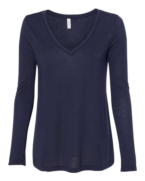 Women's Flowy Long Sleeve V-Neck Tee Image 2