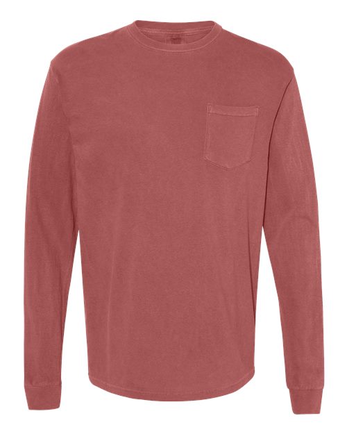 Unisex Garment-Dyed Heavyweight Long Sleeve Pocket T-Shirt Image 6