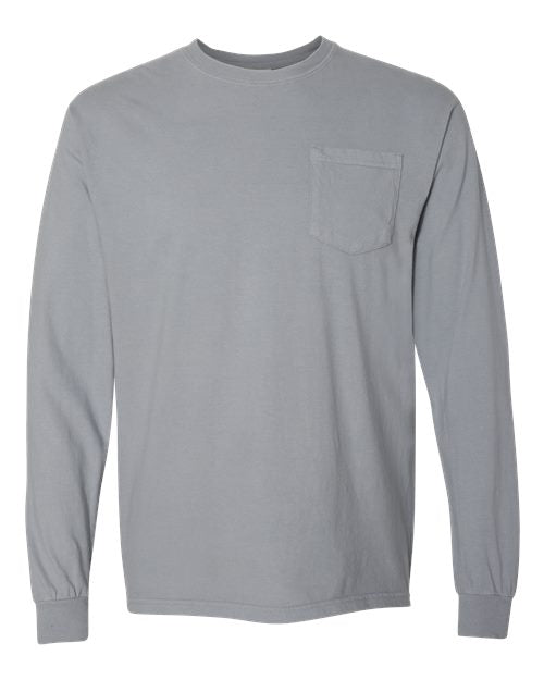 Unisex Garment-Dyed Heavyweight Long Sleeve Pocket T-Shirt Image 14