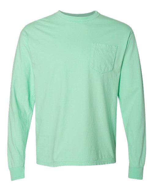 Unisex Garment-Dyed Heavyweight Long Sleeve Pocket T-Shirt Image 18