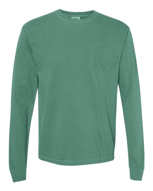 Unisex Garment-Dyed Heavyweight Long Sleeve Pocket T-Shirt Image 20