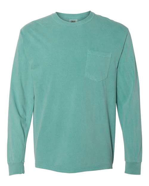 Unisex Garment-Dyed Heavyweight Long Sleeve Pocket T-Shirt Image 24