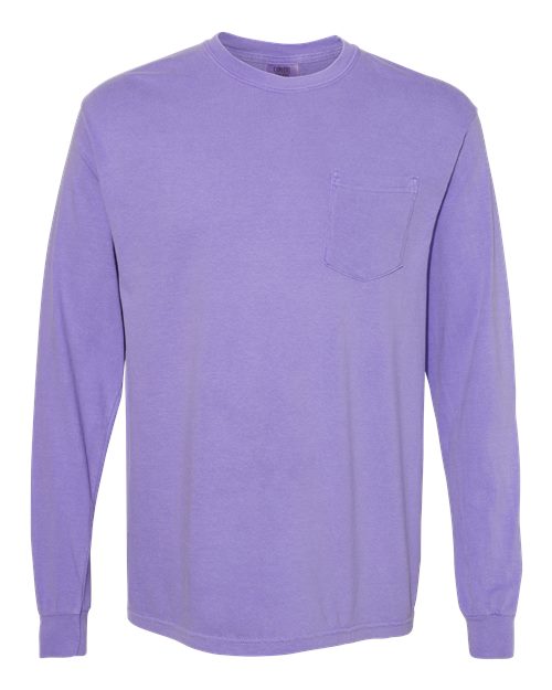 Unisex Garment-Dyed Heavyweight Long Sleeve Pocket T-Shirt Image 28