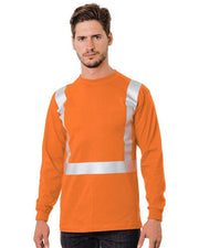 Unisex USA-Made 50/50 Hi-Visibility Long Sleeve Pocket T-Shirt Image 1