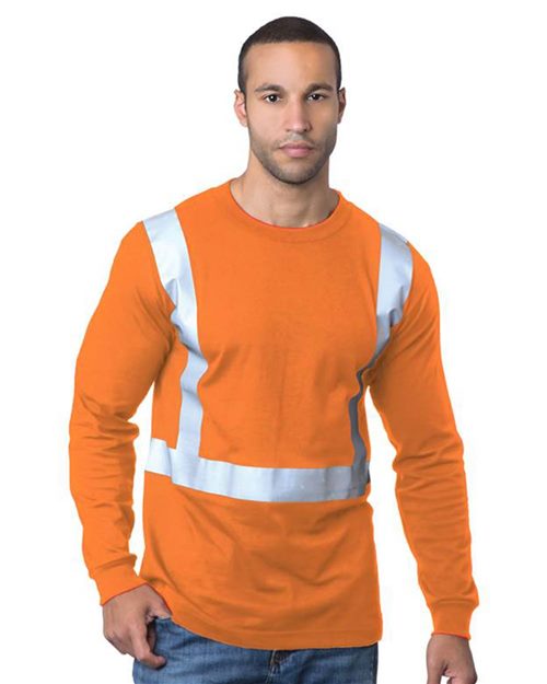 Men's USA-Made 50/50 Hi-Visibility Long Sleeve T-Shirt Image 1