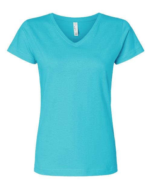 Women's Fine Jersey V-Neck Tee Image 4